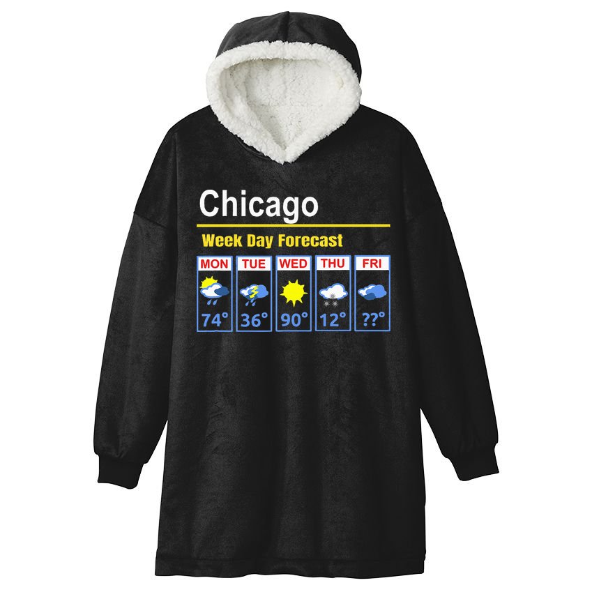 Chicago Erratic 5 Day Weather Forecast Hooded Wearable Blanket