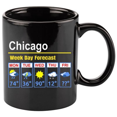Chicago Erratic 5 Day Weather Forecast 11oz C Handle Ceramic Mug