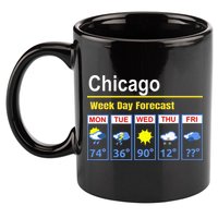 Chicago Erratic 5 Day Weather Forecast 11oz C Handle Ceramic Mug