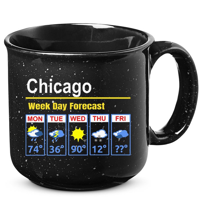 Chicago Erratic 5 Day Weather Forecast 15oz Campfire Ceramic Mug