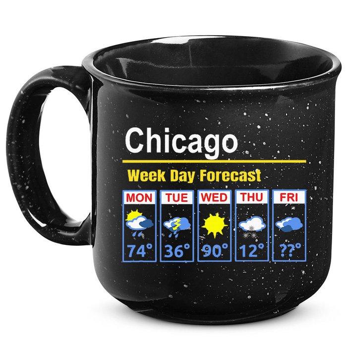 Chicago Erratic 5 Day Weather Forecast 15oz Campfire Ceramic Mug