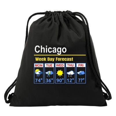 Chicago Erratic 5 Day Weather Forecast Drawstring Bag