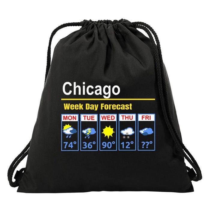 Chicago Erratic 5 Day Weather Forecast Drawstring Bag