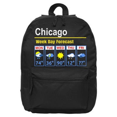 Chicago Erratic 5 Day Weather Forecast 16 in Basic Backpack