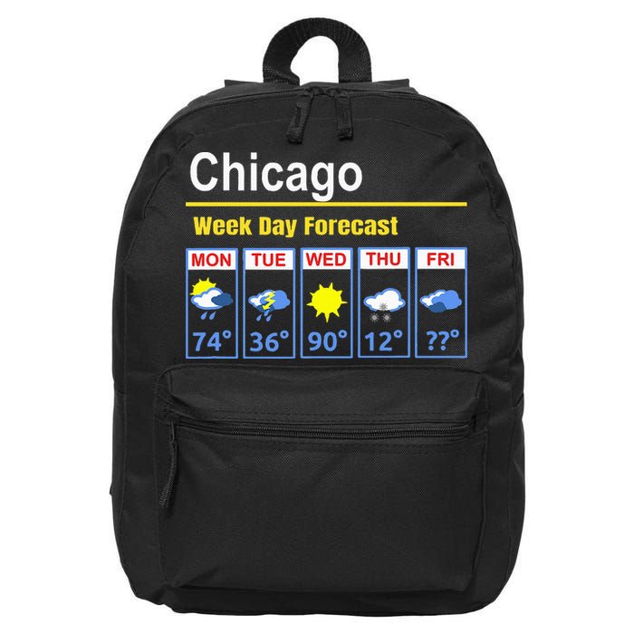 Chicago Erratic 5 Day Weather Forecast 16 in Basic Backpack