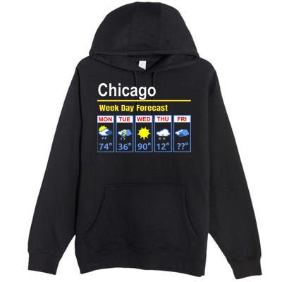 Chicago Erratic 5 Day Weather Forecast Premium Pullover Hoodie