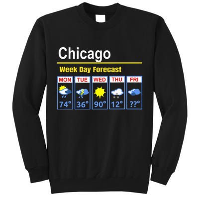 Chicago Erratic 5 Day Weather Forecast Tall Sweatshirt