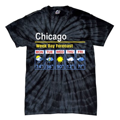 Chicago Erratic 5 Day Weather Forecast Tie-Dye T-Shirt