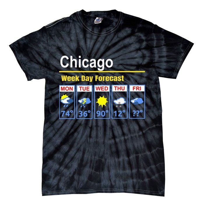 Chicago Erratic 5 Day Weather Forecast Tie-Dye T-Shirt