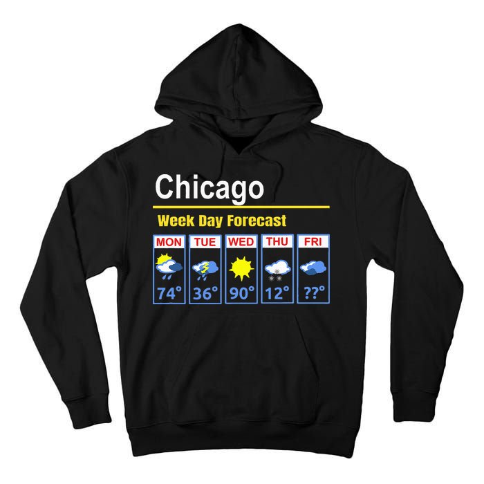 Chicago Erratic 5 Day Weather Forecast Tall Hoodie