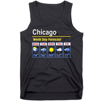 Chicago Erratic 5 Day Weather Forecast Tank Top