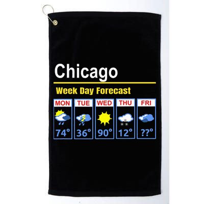 Chicago Erratic 5 Day Weather Forecast Golf Towel