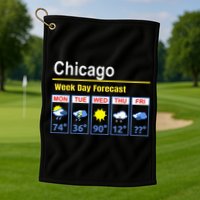 Chicago Erratic 5 Day Weather Forecast Golf Towel