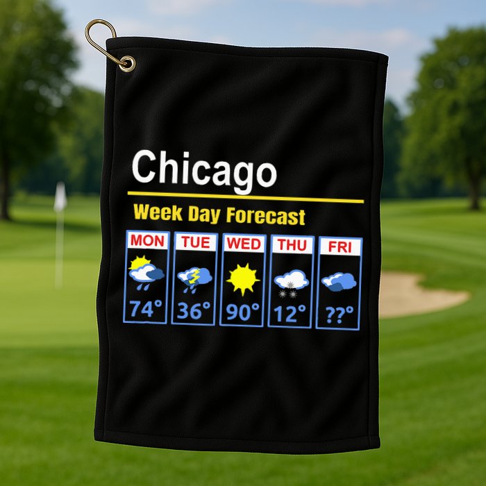 Chicago Erratic 5 Day Weather Forecast Golf Towel