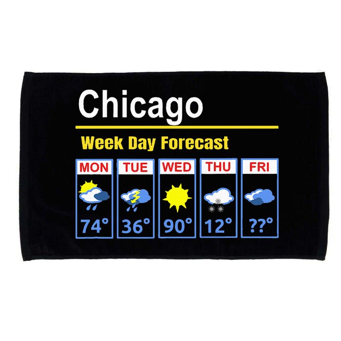 Chicago Erratic 5 Day Weather Forecast Microfiber Hand Towel