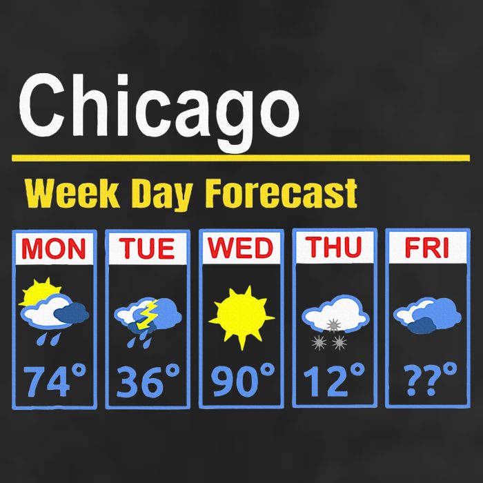 Chicago Erratic 5 Day Weather Forecast Microfiber Hand Towel