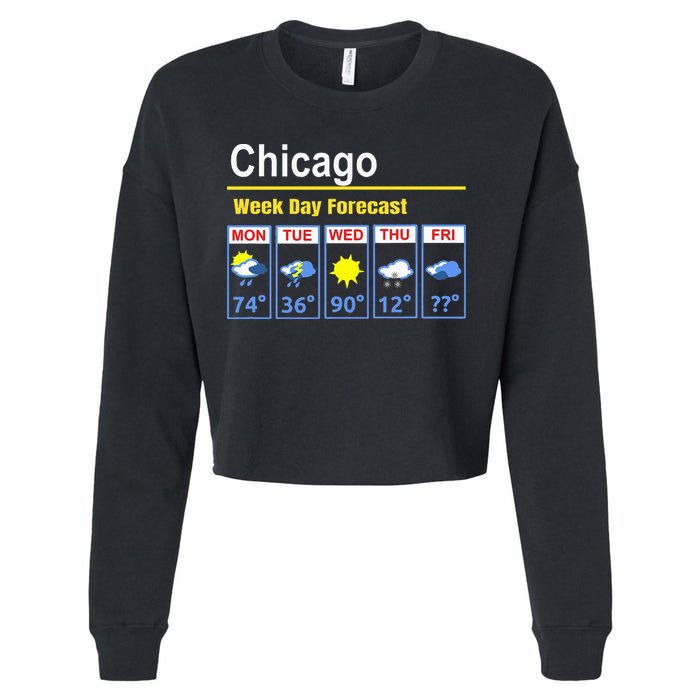Chicago Erratic 5 Day Weather Forecast Cropped Pullover Crew