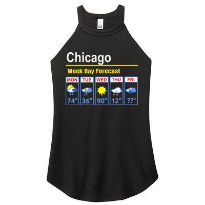 Chicago Erratic 5 Day Weather Forecast Women's Perfect Tri Rocker Tank