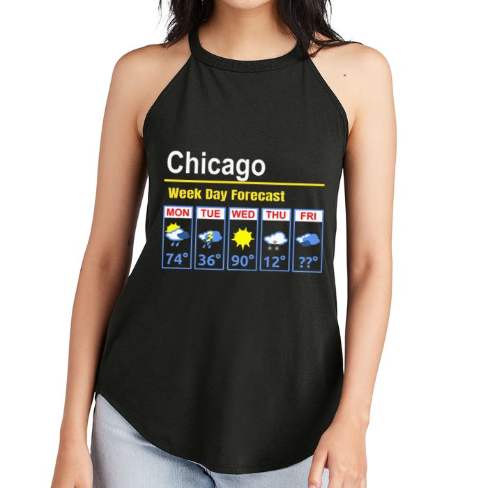 Chicago Erratic 5 Day Weather Forecast Women's Perfect Tri Rocker Tank