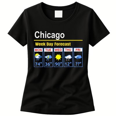 Chicago Erratic 5 Day Weather Forecast Womens T-Shirt