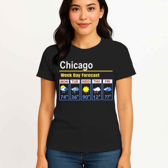 Chicago Erratic 5 Day Weather Forecast Womens T-Shirt