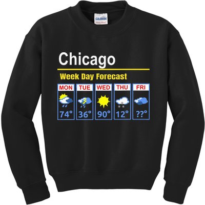 Chicago Erratic 5 Day Weather Forecast Kids Sweatshirt