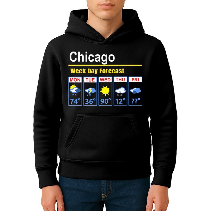 Chicago Erratic 5 Day Weather Forecast Kids Hoodie