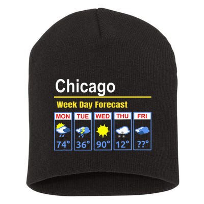 Chicago Erratic 5 Day Weather Forecast Short Acrylic Beanie
