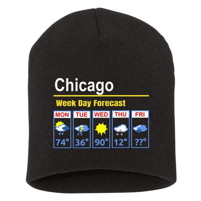 Chicago Erratic 5 Day Weather Forecast Short Acrylic Beanie