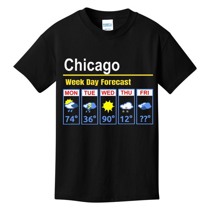 Chicago Erratic 5 Day Weather Forecast Kids T-Shirt
