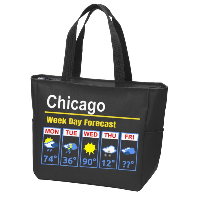 Chicago Erratic 5 Day Weather Forecast Zip Tote Bag