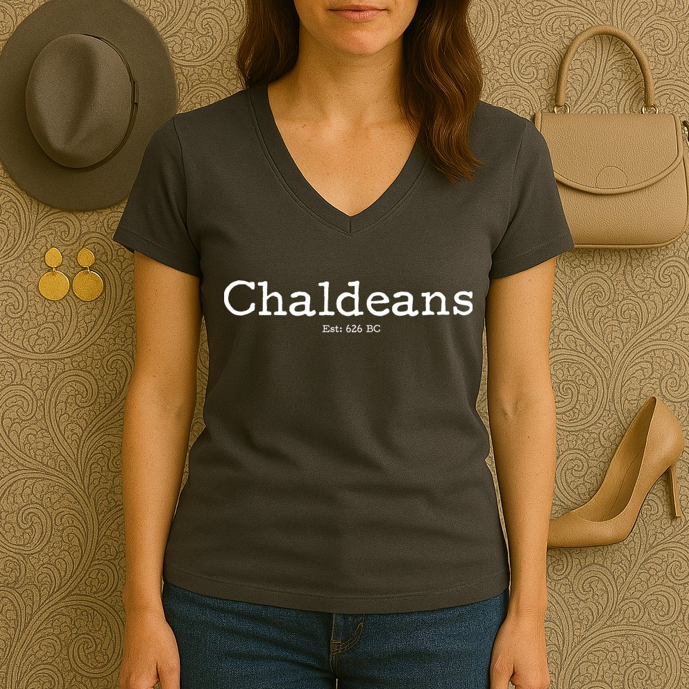 Chaldeans Established 626 BC Women's V-Neck T-Shirt