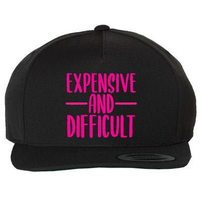 Cute Expensive And Difficult Funny Womens Teens Bougee Wool Snapback Cap