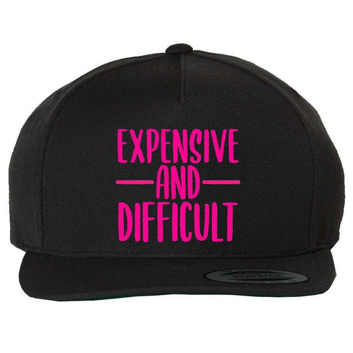 Cute Expensive And Difficult Funny Womens Teens Bougee Wool Snapback Cap