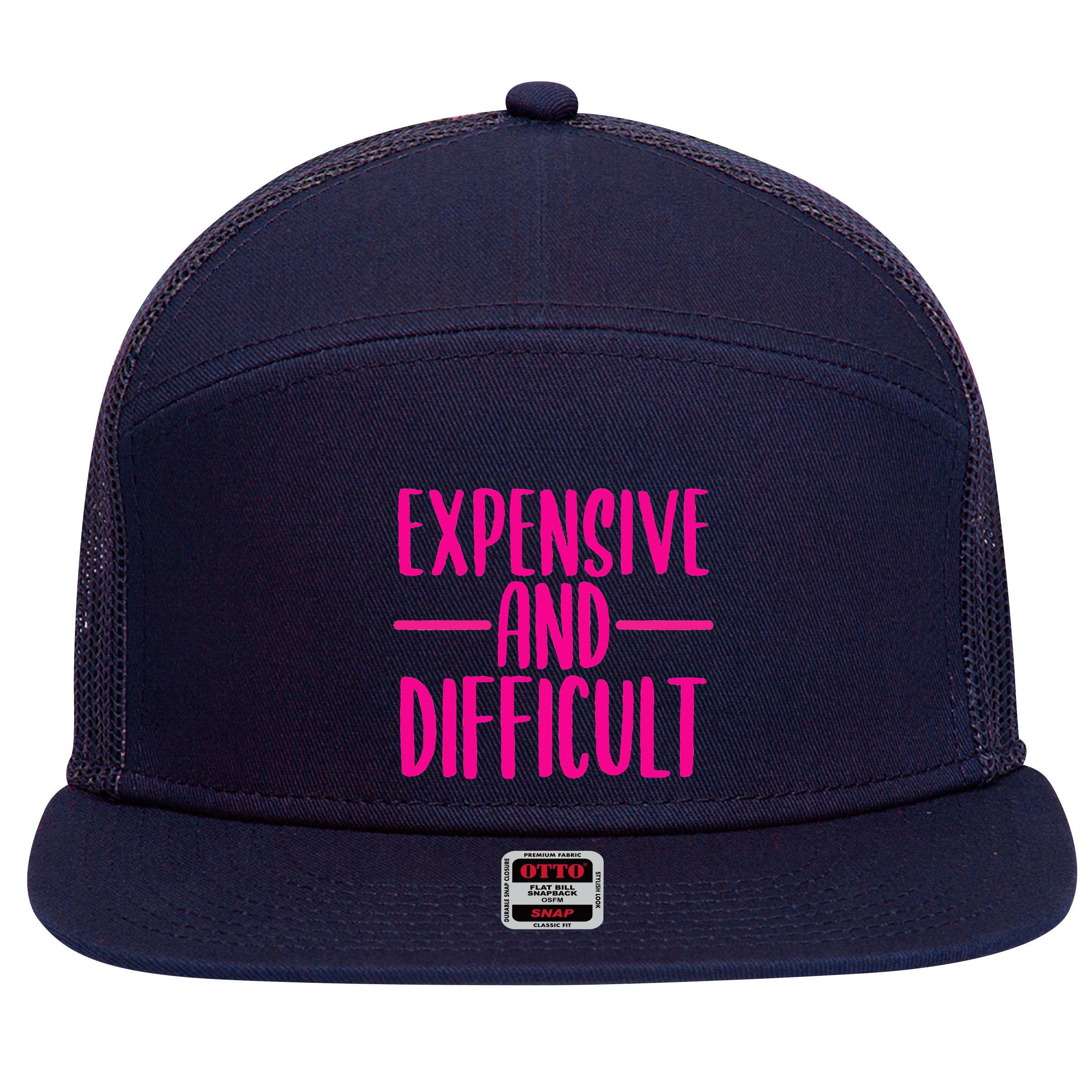 Cute Expensive And Difficult Funny Womens Teens Bougee 7 Panel Mesh Trucker Snapback Hat