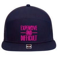 Cute Expensive And Difficult Funny Womens Teens Bougee 7 Panel Mesh Trucker Snapback Hat