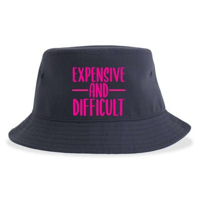 Cute Expensive And Difficult Funny Womens Teens Bougee Sustainable Bucket Hat