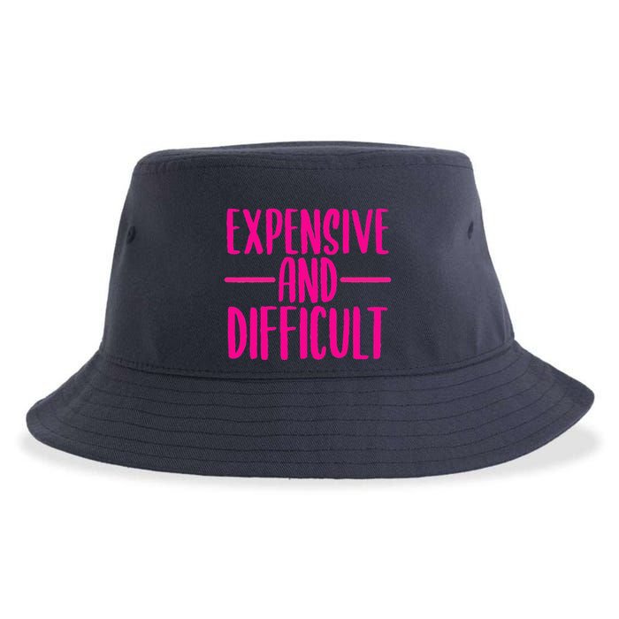 Cute Expensive And Difficult Funny Womens Teens Bougee Sustainable Bucket Hat