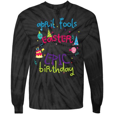 Cute Easter April Fools Birthday Gift Tie-Dye Long Sleeve Shirt