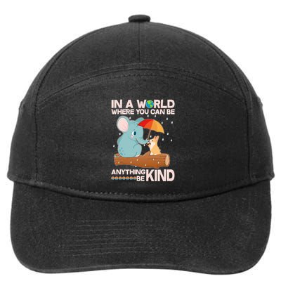 Cute Elephant And Corgi Be Kind 7-Panel Snapback Hat