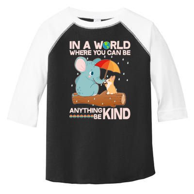 Cute Elephant And Corgi Be Kind Toddler Fine Jersey T-Shirt