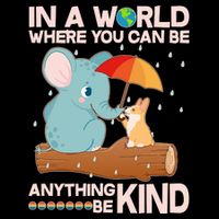 Cute Elephant And Corgi Be Kind Cropped Pullover Crew
