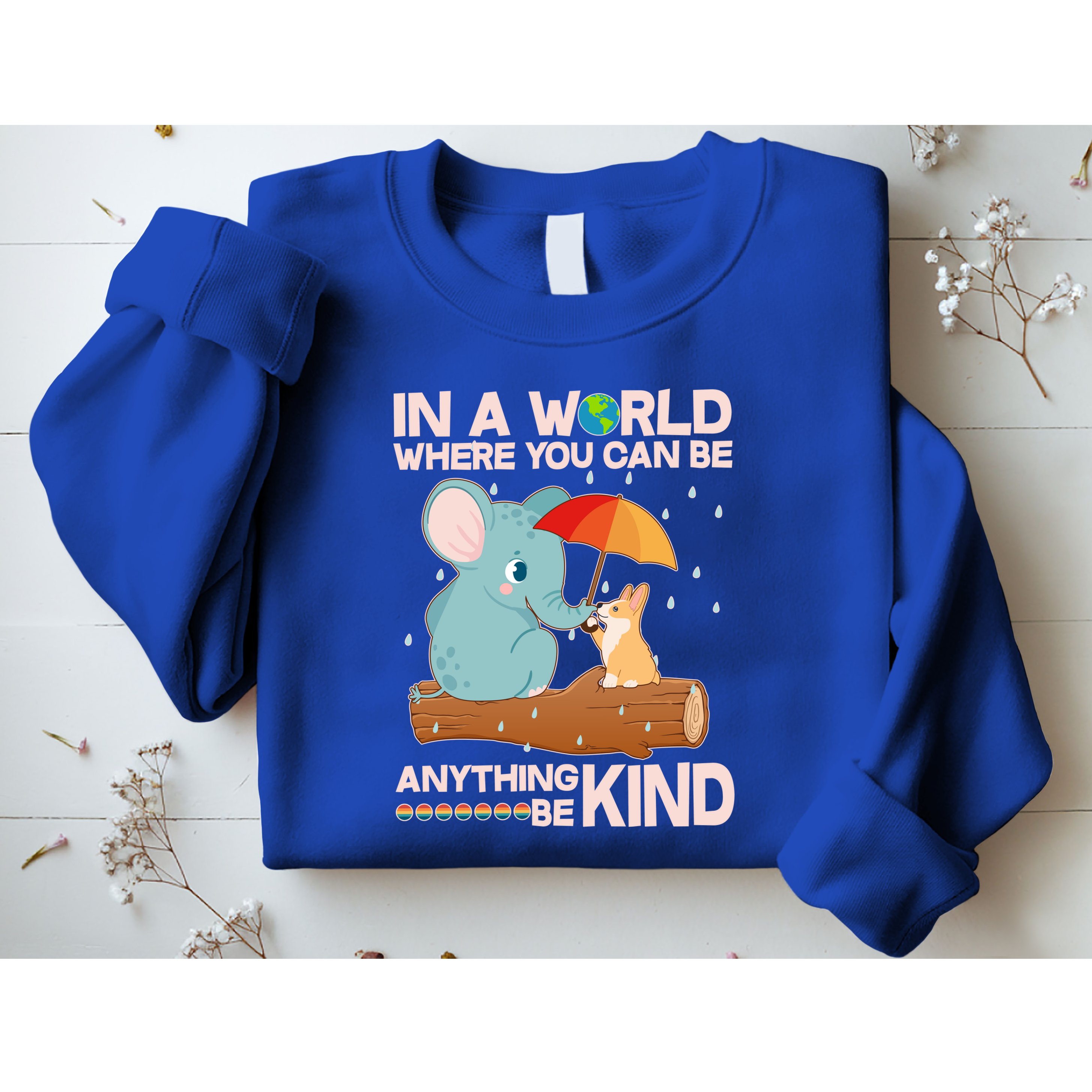 Cute Elephant And Corgi Be Kind Sweatshirt