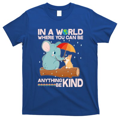 Cute Elephant And Corgi Be Kind T-Shirt