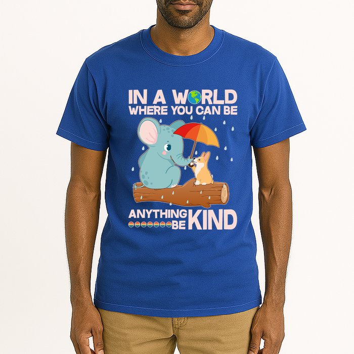 Cute Elephant And Corgi Be Kind Tall T-Shirt