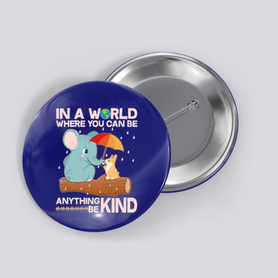 Cute Elephant And Corgi Be Kind Button