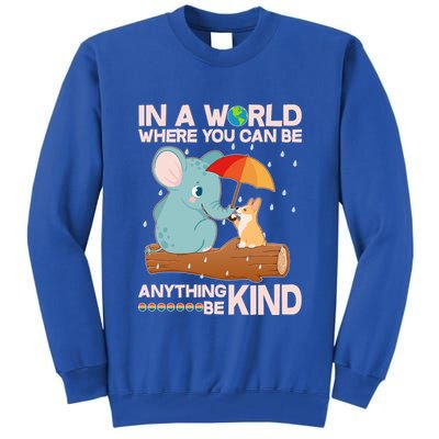 Cute Elephant And Corgi Be Kind Tall Sweatshirt