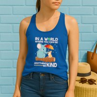 Cute Elephant And Corgi Be Kind Womens Tank Top