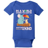 Cute Elephant And Corgi Be Kind Baby Bodysuit