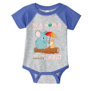 Cute Elephant And Corgi Be Kind Infant Baby Jersey Bodysuit